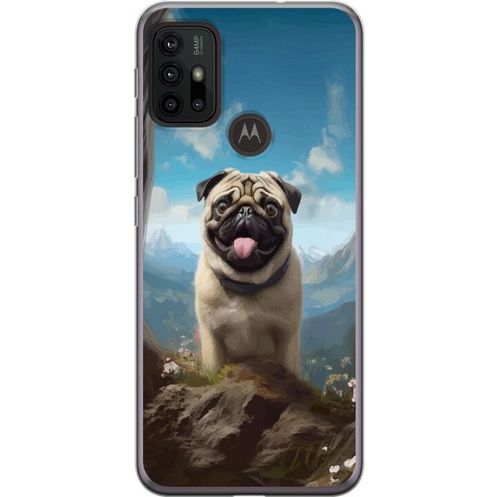 Mobile case for Motorola Moto G30 with Happy Dog design in the group SMARTPHONE & TABLETS / Phone cases / Motorola at TP E-commerce Nordic AB (A54872)