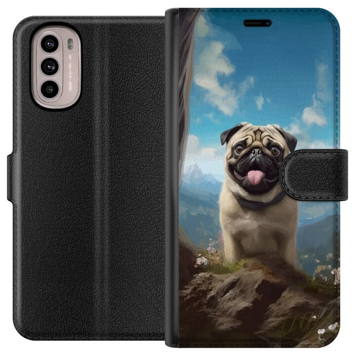 Wallet case for Motorola Moto G31 with Happy Dog design in the group SMARTPHONE & TABLETS / Phone cases / Motorola at TP E-commerce Nordic AB (A54899)