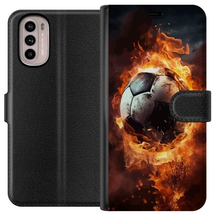 Wallet case for Motorola Moto G31 with Football design in the group SMARTPHONE & TABLETS / Phone cases / Motorola at TP E-commerce Nordic AB (A54902)