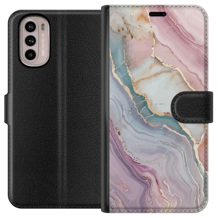 Wallet case for Motorola Moto G31 with Marble design in the group SMARTPHONE & TABLETS / Phone cases / Motorola at TP E-commerce Nordic AB (A54903)