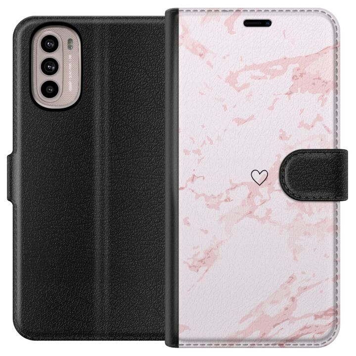 Wallet case for Motorola Moto G31 with Pink Heart design in the group SMARTPHONE & TABLETS / Phone cases / Motorola at TP E-commerce Nordic AB (A54904)