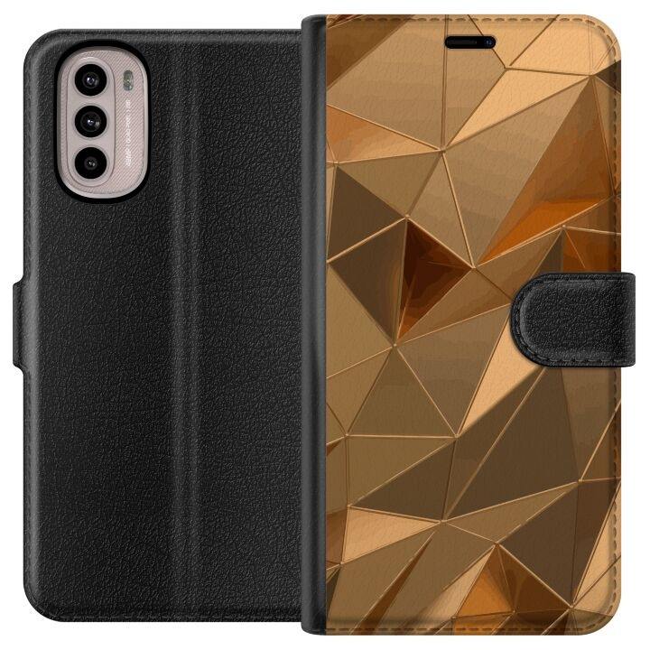 Wallet case for Motorola Moto G31 with 3D Gold design in the group SMARTPHONE & TABLETS / Phone cases / Motorola at TP E-commerce Nordic AB (A54905)