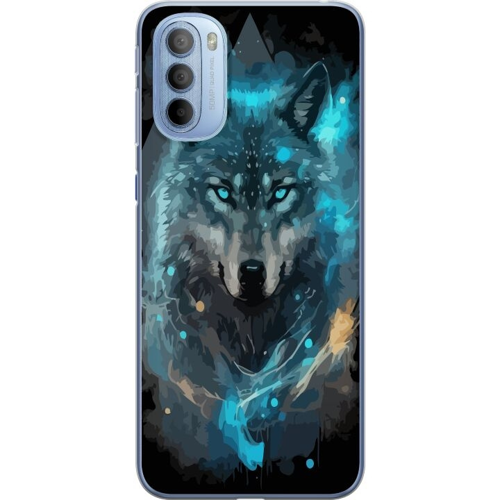 Mobile case for Motorola Moto G31 with Wolf design in the group SMARTPHONE & TABLETS / Phone cases / Motorola at TP E-commerce Nordic AB (A54913)