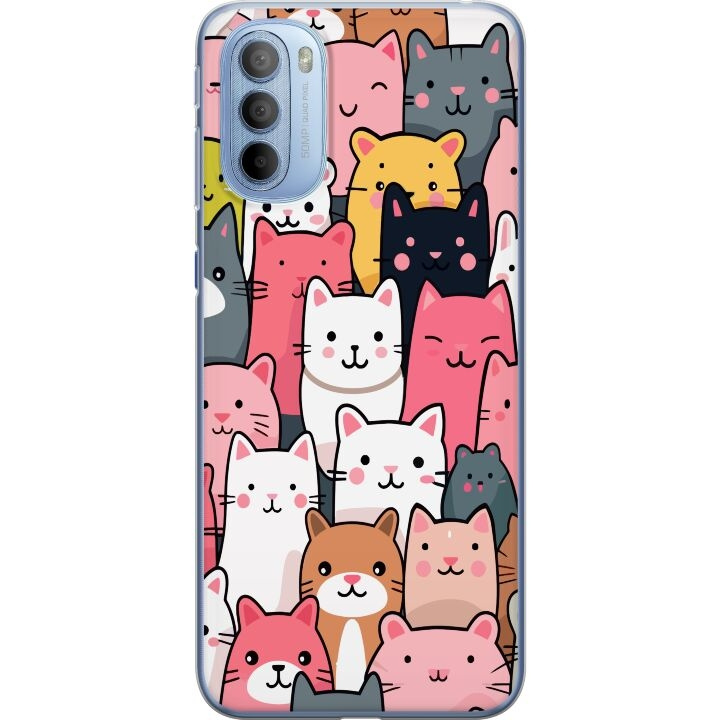 Mobile case for Motorola Moto G31 with Cat pattern design in the group SMARTPHONE & TABLETS / Phone cases / Motorola at TP E-commerce Nordic AB (A54916)