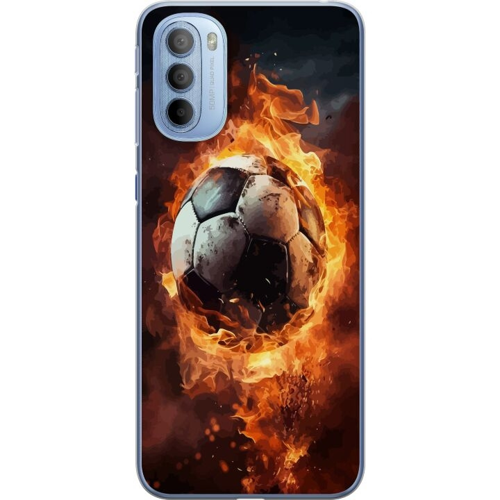 Mobile case for Motorola Moto G31 with Football design in the group SMARTPHONE & TABLETS / Phone cases / Motorola at TP E-commerce Nordic AB (A54929)