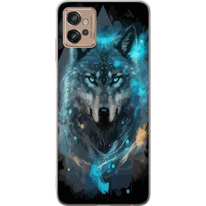 Mobile case for Motorola Moto G32 with Wolf design in the group SMARTPHONE & TABLETS / Phone cases / Motorola at TP E-commerce Nordic AB (A54940)