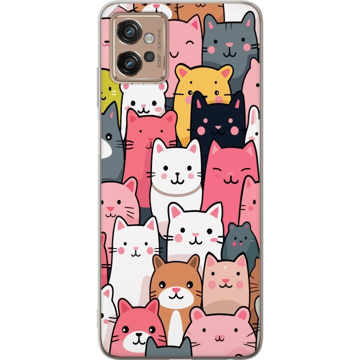 Mobile case for Motorola Moto G32 with Cat pattern design in the group SMARTPHONE & TABLETS / Phone cases / Motorola at TP E-commerce Nordic AB (A54943)