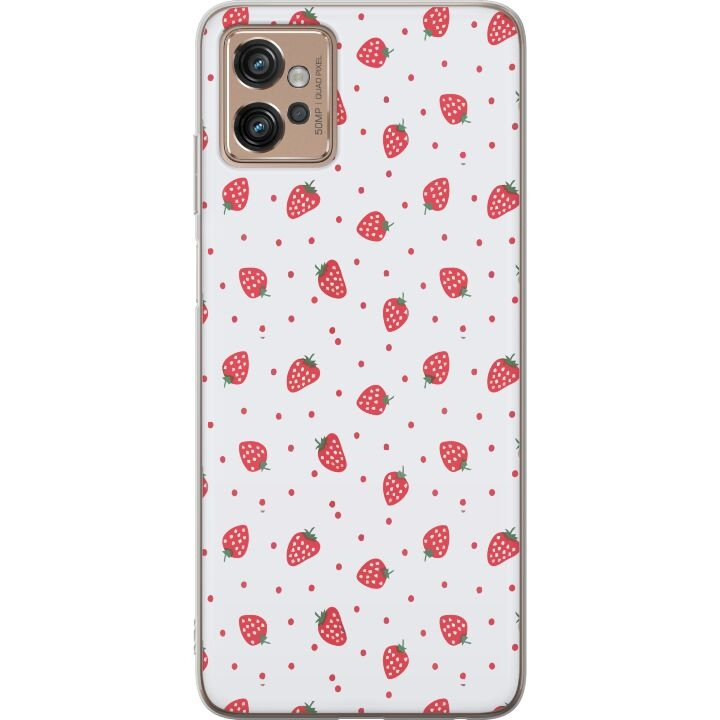 Mobile case for Motorola Moto G32 with Strawberries design in the group SMARTPHONE & TABLETS / Phone cases / Motorola at TP E-commerce Nordic AB (A54952)