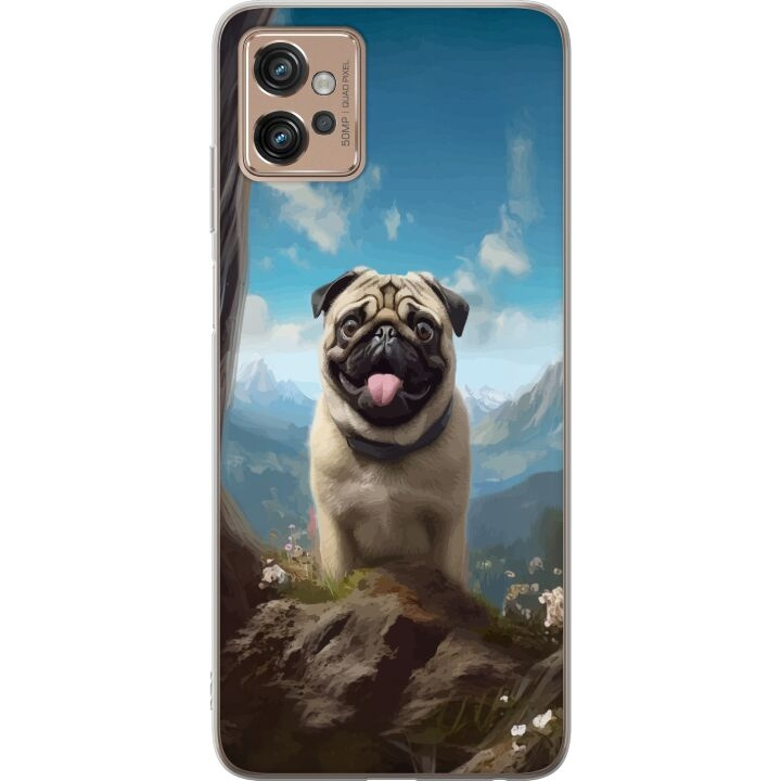 Mobile case for Motorola Moto G32 with Happy Dog design in the group SMARTPHONE & TABLETS / Phone cases / Motorola at TP E-commerce Nordic AB (A54953)