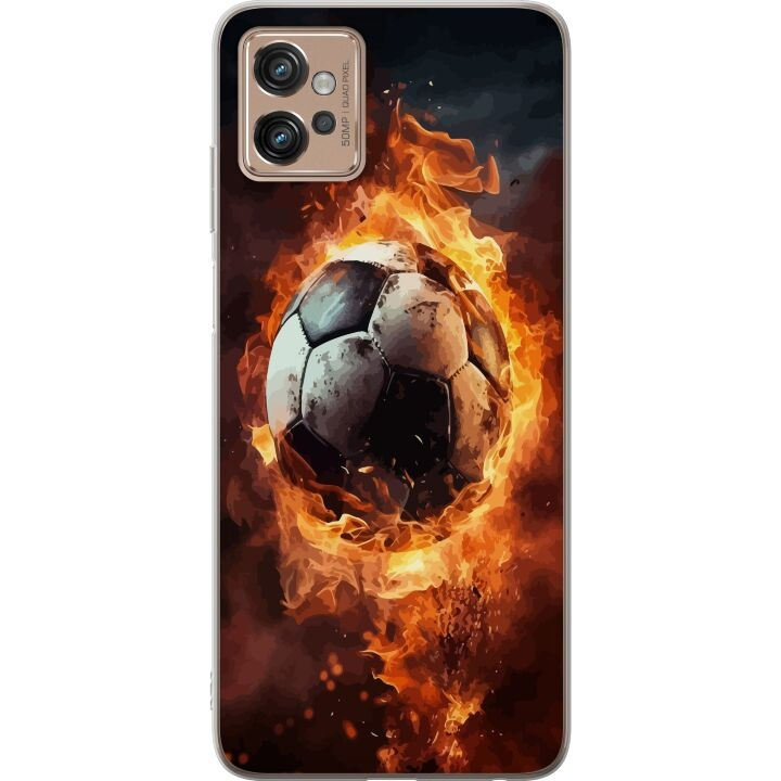 Mobile case for Motorola Moto G32 with Football design in the group SMARTPHONE & TABLETS / Phone cases / Motorola at TP E-commerce Nordic AB (A54956)