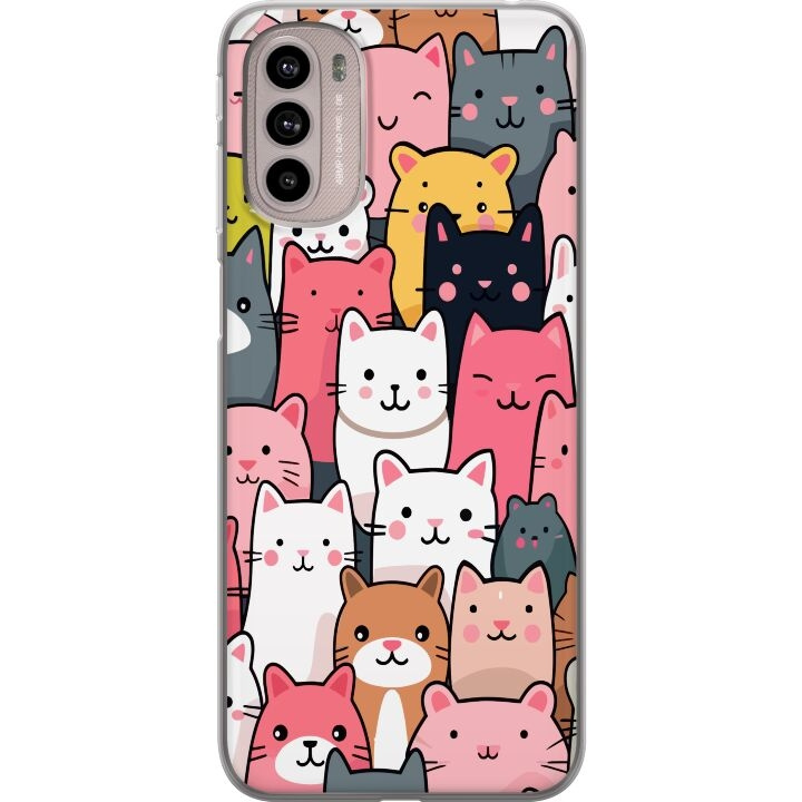 Mobile case for Motorola Moto G41 with Cat pattern design in the group SMARTPHONE & TABLETS / Phone cases / Motorola at TP E-commerce Nordic AB (A54997)