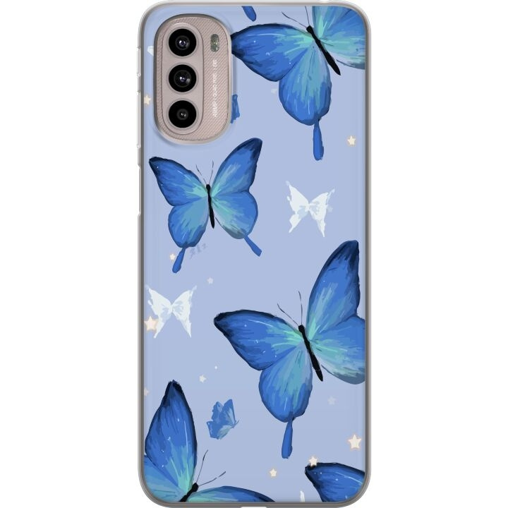 Mobile case for Motorola Moto G41 with Blue butterflies design in the group SMARTPHONE & TABLETS / Phone cases / Motorola at TP E-commerce Nordic AB (A55005)