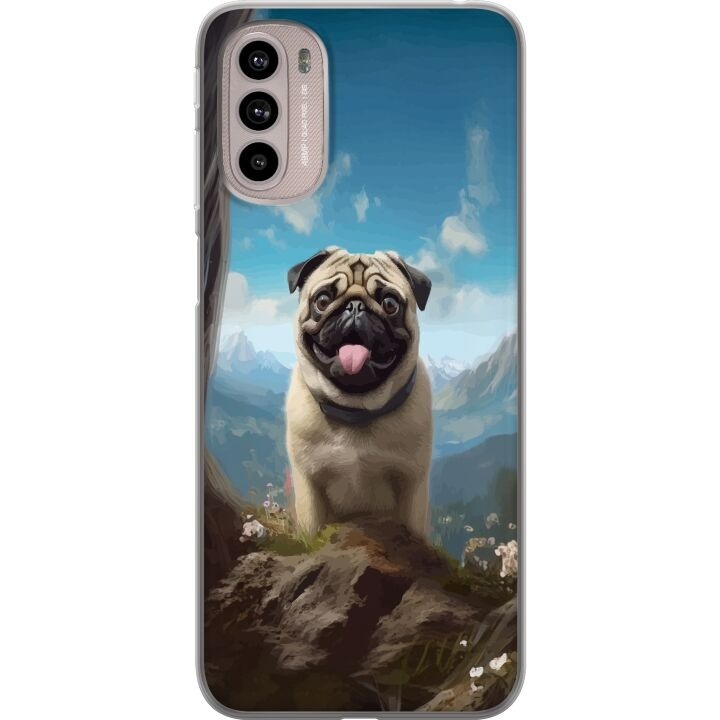 Mobile case for Motorola Moto G41 with Happy Dog design in the group SMARTPHONE & TABLETS / Phone cases / Motorola at TP E-commerce Nordic AB (A55007)