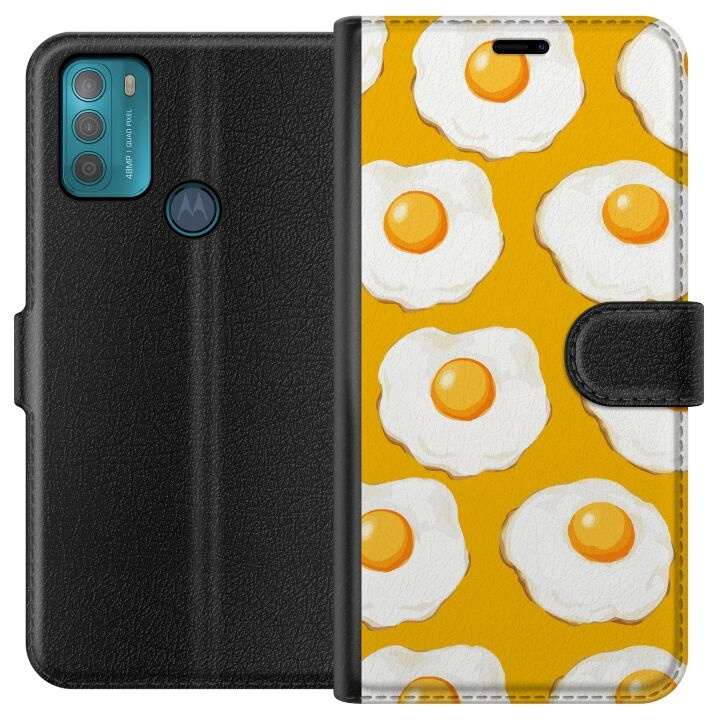 Wallet case for Motorola Moto G50 with Fried egg design in the group SMARTPHONE & TABLETS / Phone cases / Motorola at TP E-commerce Nordic AB (A55018)