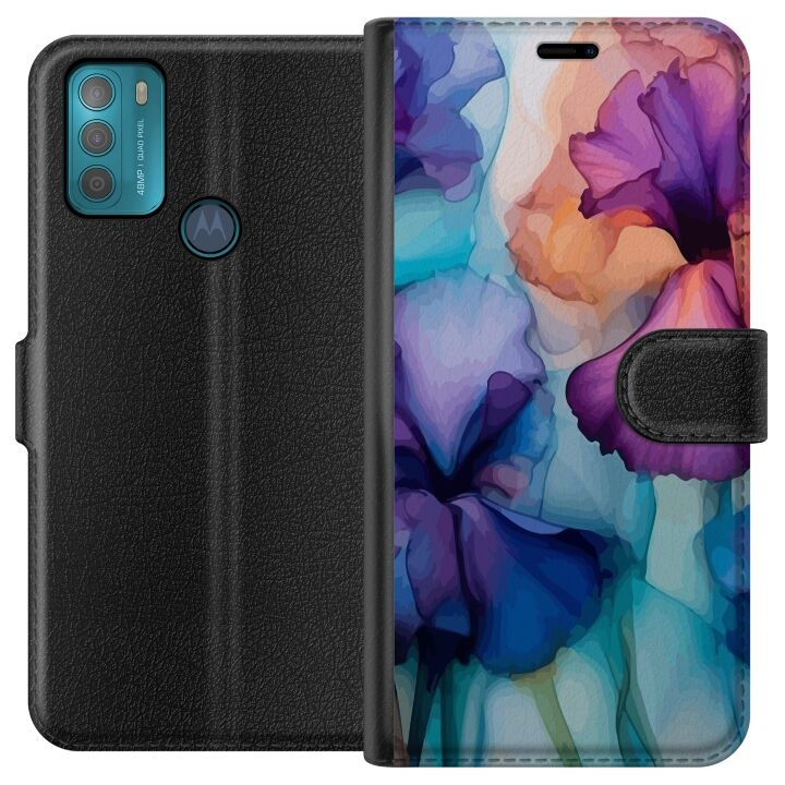 Wallet case for Motorola Moto G50 with Magical flowers design in the group SMARTPHONE & TABLETS / Phone cases / Motorola at TP E-commerce Nordic AB (A55019)