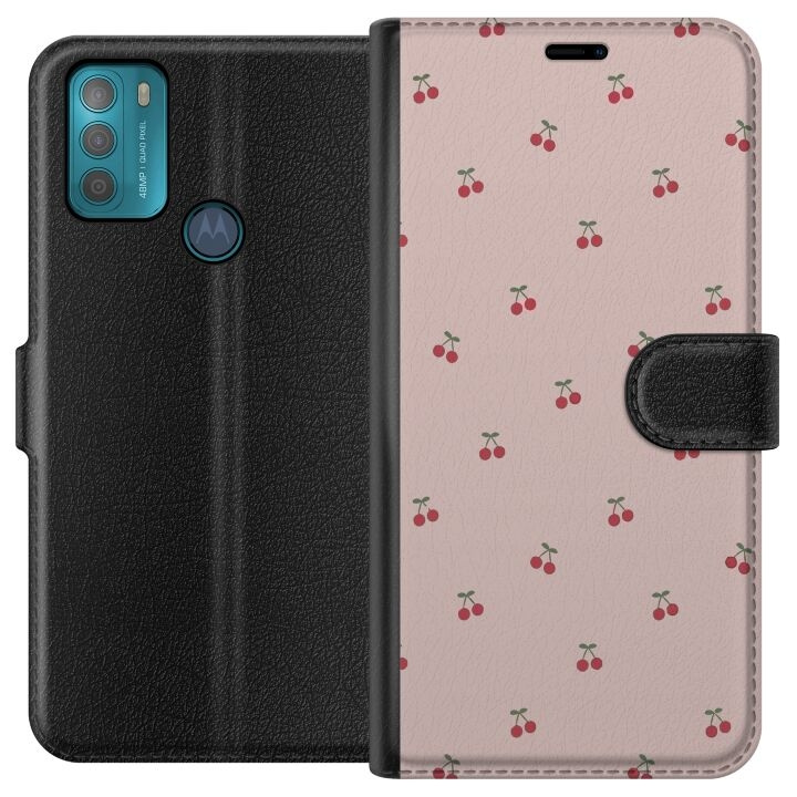 Wallet case for Motorola Moto G50 with Cherry design in the group SMARTPHONE & TABLETS / Phone cases / Motorola at TP E-commerce Nordic AB (A55023)