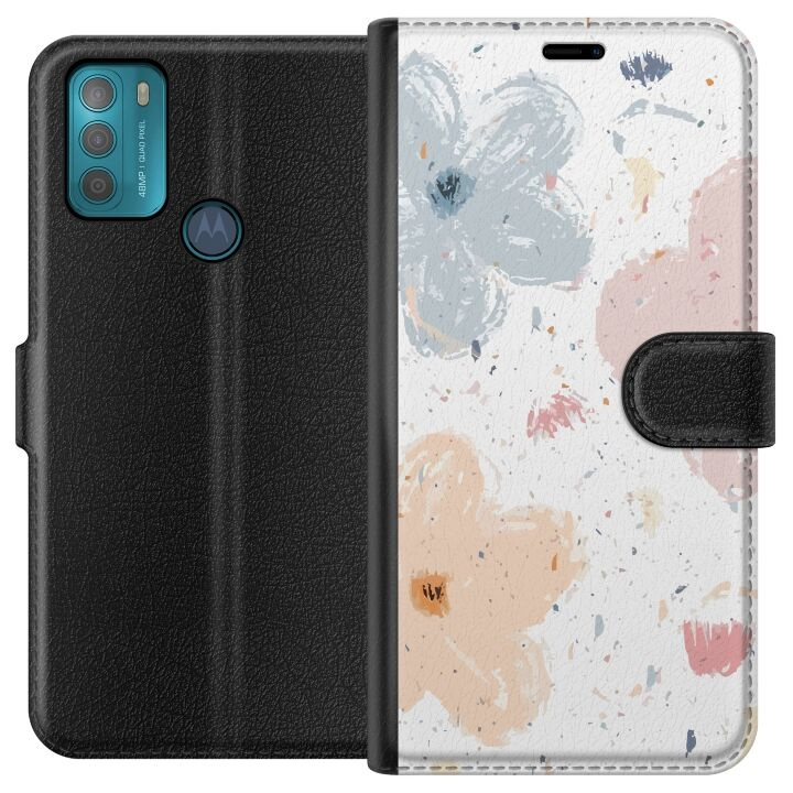 Wallet case for Motorola Moto G50 with Flowers design in the group SMARTPHONE & TABLETS / Phone cases / Motorola at TP E-commerce Nordic AB (A55028)