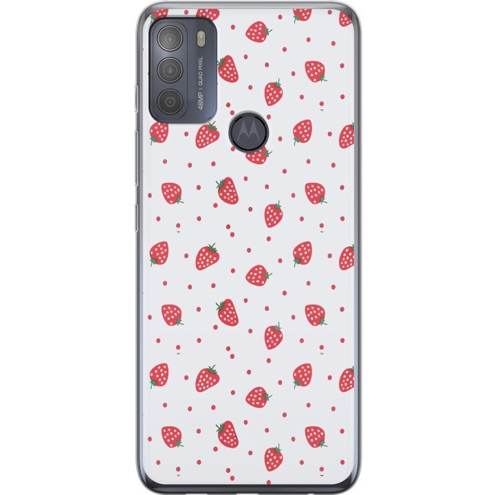 Mobile case for Motorola Moto G50 with Strawberries design in the group SMARTPHONE & TABLETS / Phone cases / Motorola at TP E-commerce Nordic AB (A55060)