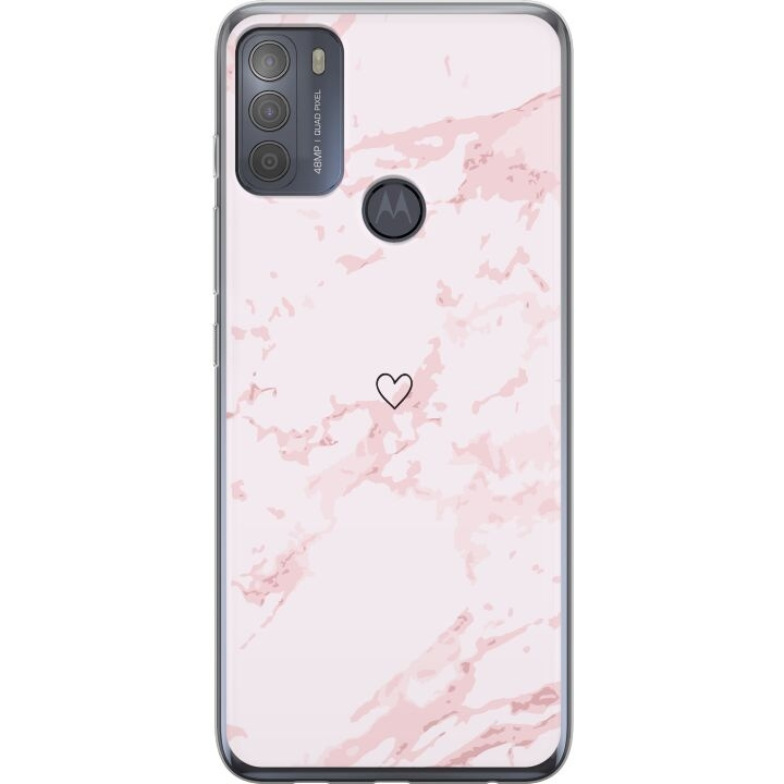 Mobile case for Motorola Moto G50 with Pink Heart design in the group SMARTPHONE & TABLETS / Phone cases / Motorola at TP E-commerce Nordic AB (A55066)