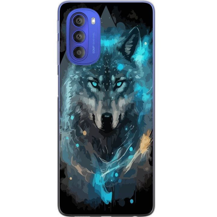 Mobile case for Motorola Moto G51 5G with Wolf design in the group SMARTPHONE & TABLETS / Phone cases / Motorola at TP E-commerce Nordic AB (A55075)