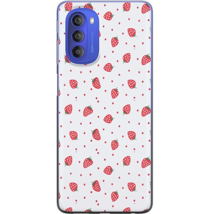 Mobile case for Motorola Moto G51 5G with Strawberries design in the group SMARTPHONE & TABLETS / Phone cases / Motorola at TP E-commerce Nordic AB (A55087)