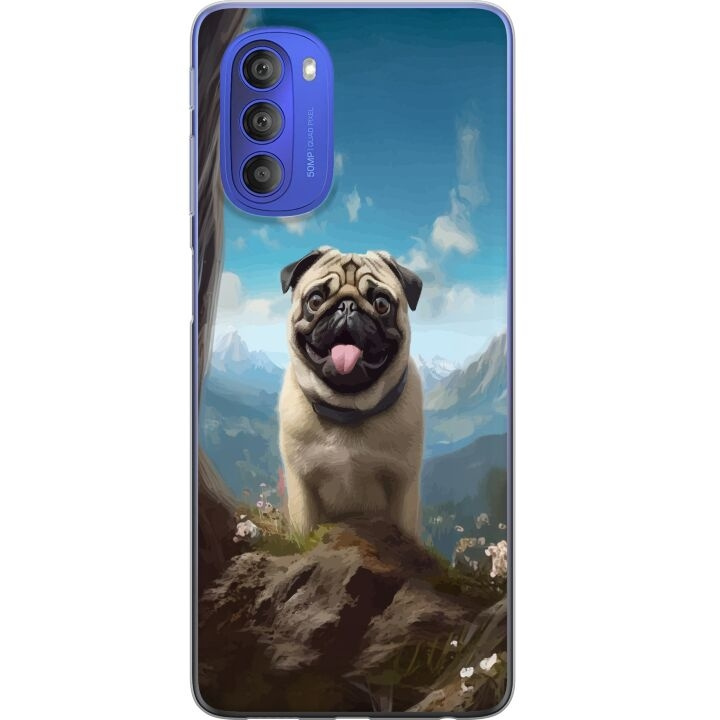 Mobile case for Motorola Moto G51 5G with Happy Dog design in the group SMARTPHONE & TABLETS / Phone cases / Motorola at TP E-commerce Nordic AB (A55088)