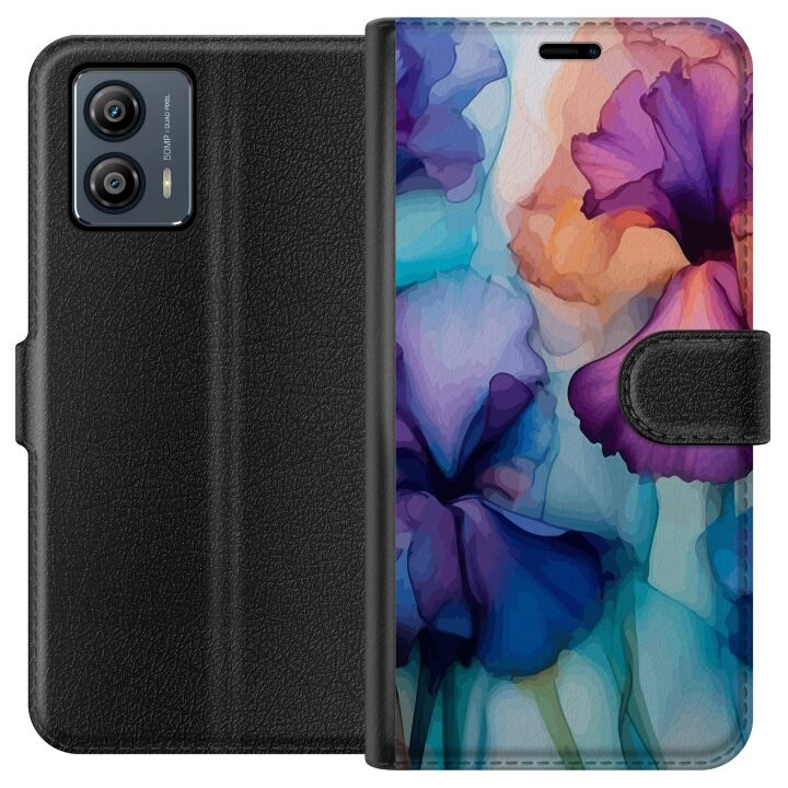 Wallet case for Motorola Moto G53 with Magical flowers design in the group SMARTPHONE & TABLETS / Phone cases / Motorola at TP E-commerce Nordic AB (A55100)