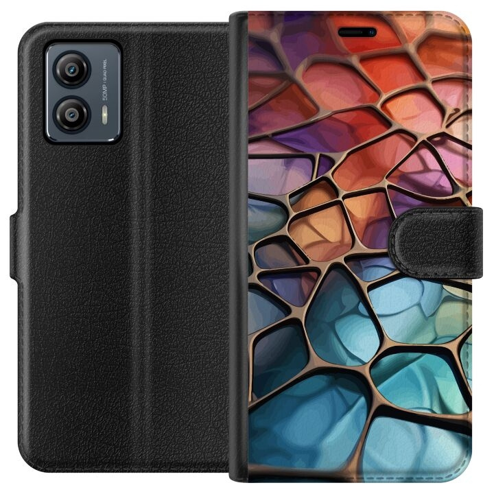 Wallet case for Motorola Moto G53 with Metallic pattern design in the group SMARTPHONE & TABLETS / Phone cases / Motorola at TP E-commerce Nordic AB (A55107)