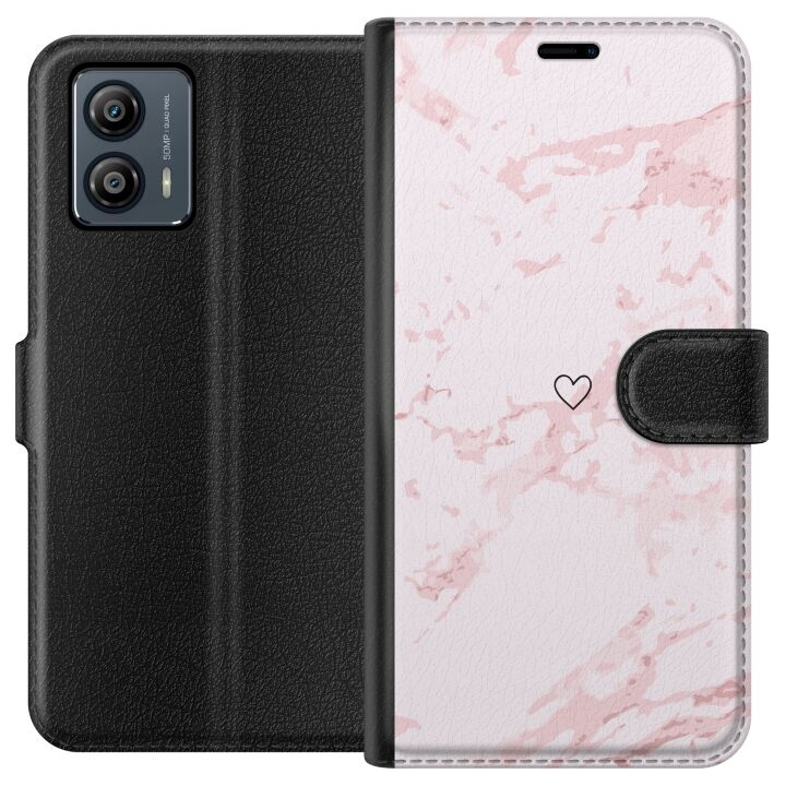 Wallet case for Motorola Moto G53 with Pink Heart design in the group SMARTPHONE & TABLETS / Phone cases / Motorola at TP E-commerce Nordic AB (A55120)