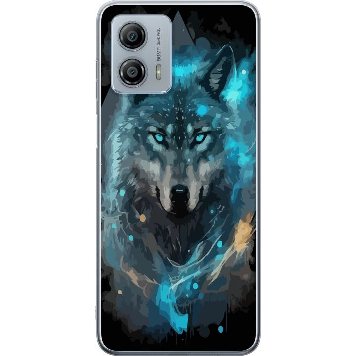 Mobile case for Motorola Moto G53 with Wolf design in the group SMARTPHONE & TABLETS / Phone cases / Motorola at TP E-commerce Nordic AB (A55129)