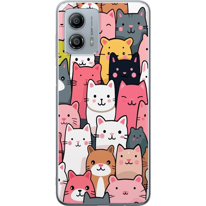 Mobile case for Motorola Moto G53 with Cat pattern design in the group SMARTPHONE & TABLETS / Phone cases / Motorola at TP E-commerce Nordic AB (A55132)