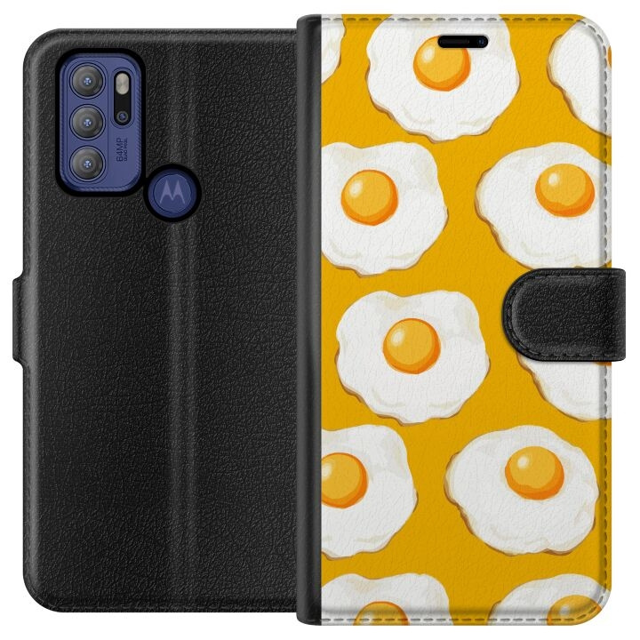 Wallet case for Motorola Moto G60S with Fried egg design in the group SMARTPHONE & TABLETS / Phone cases / Motorola at TP E-commerce Nordic AB (A55180)