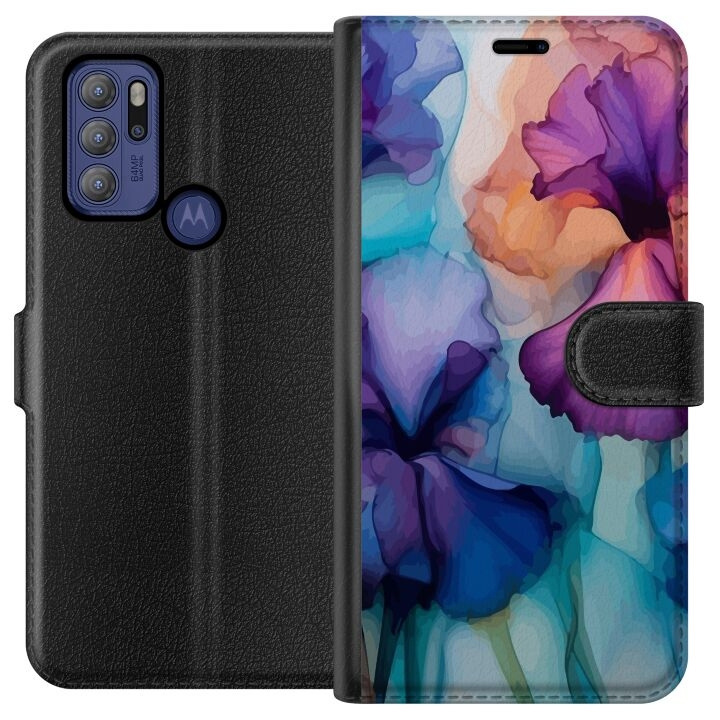 Wallet case for Motorola Moto G60S with Magical flowers design in the group SMARTPHONE & TABLETS / Phone cases / Motorola at TP E-commerce Nordic AB (A55181)