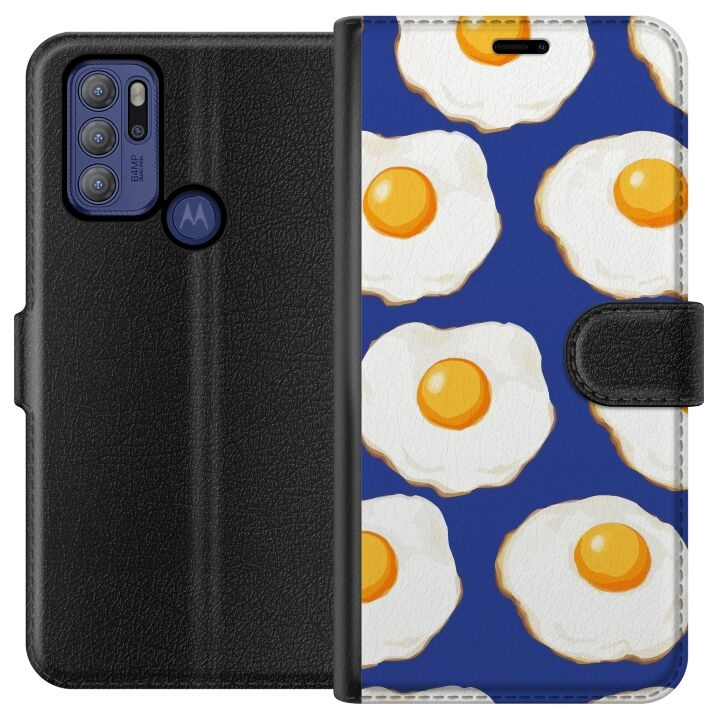 Wallet case for Motorola Moto G60S with Fried eggs design in the group SMARTPHONE & TABLETS / Phone cases / Motorola at TP E-commerce Nordic AB (A55184)