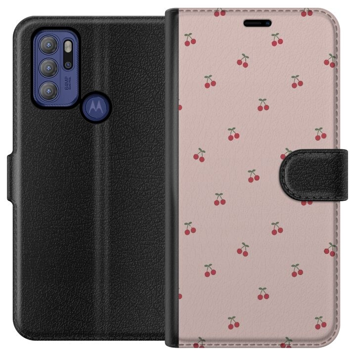 Wallet case for Motorola Moto G60S with Cherry design in the group SMARTPHONE & TABLETS / Phone cases / Motorola at TP E-commerce Nordic AB (A55185)