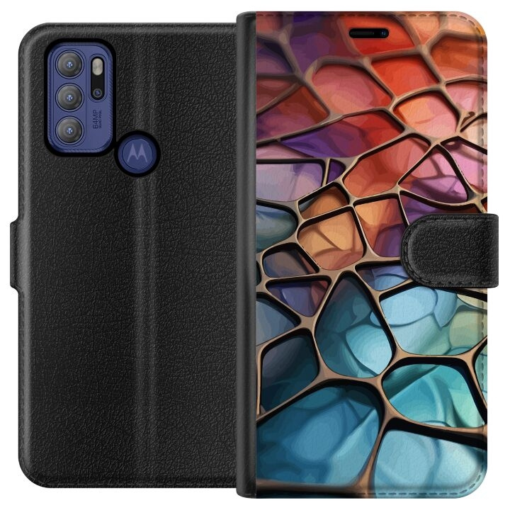 Wallet case for Motorola Moto G60S with Metallic pattern design in the group SMARTPHONE & TABLETS / Phone cases / Motorola at TP E-commerce Nordic AB (A55188)