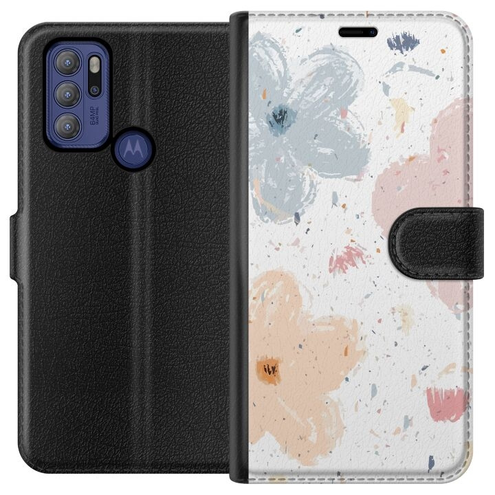 Wallet case for Motorola Moto G60S with Flowers design in the group SMARTPHONE & TABLETS / Phone cases / Motorola at TP E-commerce Nordic AB (A55190)