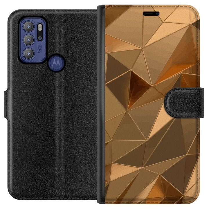 Wallet case for Motorola Moto G60S with 3D Gold design in the group SMARTPHONE & TABLETS / Phone cases / Motorola at TP E-commerce Nordic AB (A55202)