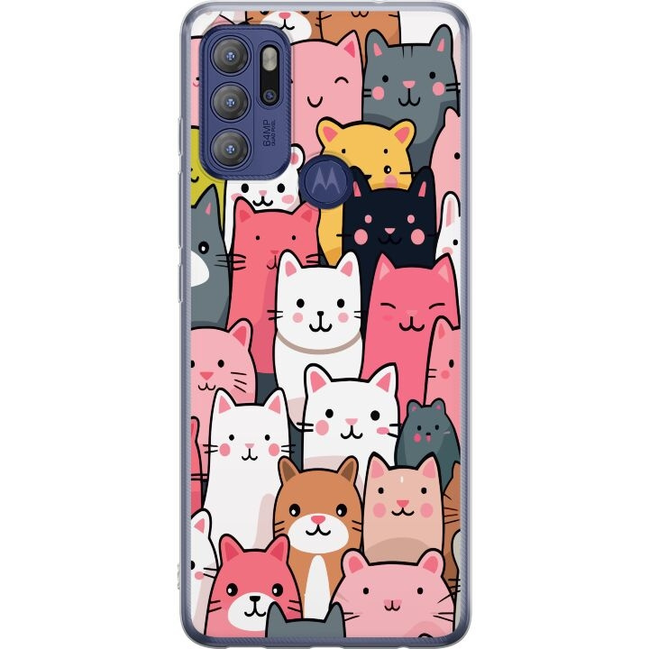 Mobile case for Motorola Moto G60S with Cat pattern design in the group SMARTPHONE & TABLETS / Phone cases / Motorola at TP E-commerce Nordic AB (A55213)