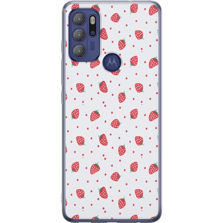 Mobile case for Motorola Moto G60S with Strawberries design in the group SMARTPHONE & TABLETS / Phone cases / Motorola at TP E-commerce Nordic AB (A55222)