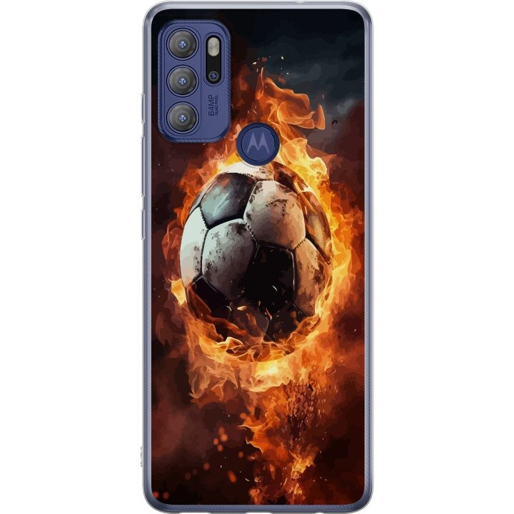 Mobile case for Motorola Moto G60S with Football design in the group SMARTPHONE & TABLETS / Phone cases / Motorola at TP E-commerce Nordic AB (A55226)