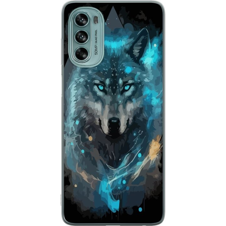 Mobile case for Motorola Moto G62 5G with Wolf design in the group SMARTPHONE & TABLETS / Phone cases / Motorola at TP E-commerce Nordic AB (A55237)