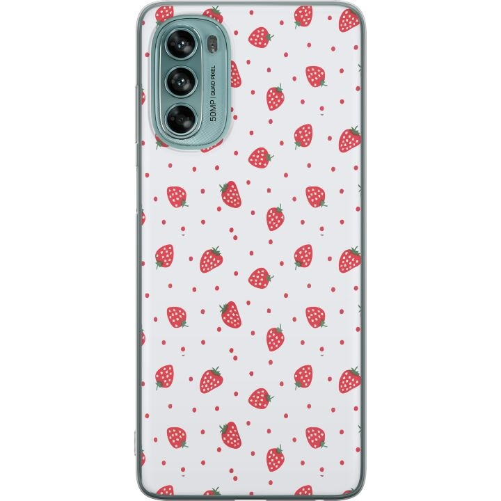 Mobile case for Motorola Moto G62 5G with Strawberries design in the group SMARTPHONE & TABLETS / Phone cases / Motorola at TP E-commerce Nordic AB (A55249)