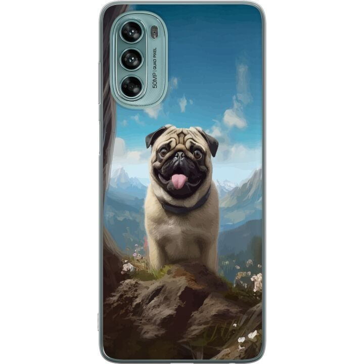 Mobile case for Motorola Moto G62 5G with Happy Dog design in the group SMARTPHONE & TABLETS / Phone cases / Motorola at TP E-commerce Nordic AB (A55250)