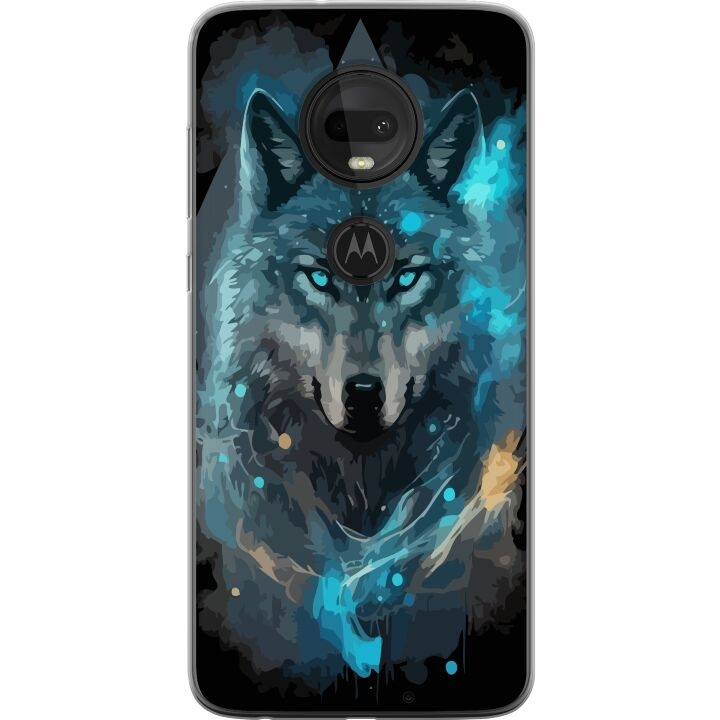 Mobile case for Motorola Moto G7 with Wolf design in the group SMARTPHONE & TABLETS / Phone cases / Motorola at TP E-commerce Nordic AB (A55264)