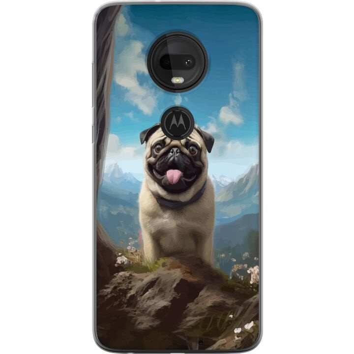 Mobile case for Motorola Moto G7 with Happy Dog design in the group SMARTPHONE & TABLETS / Phone cases / Motorola at TP E-commerce Nordic AB (A55277)