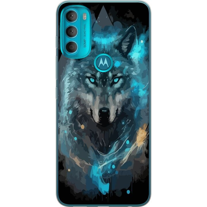 Mobile case for Motorola Moto G71 5G with Wolf design in the group SMARTPHONE & TABLETS / Phone cases / Motorola at TP E-commerce Nordic AB (A55291)