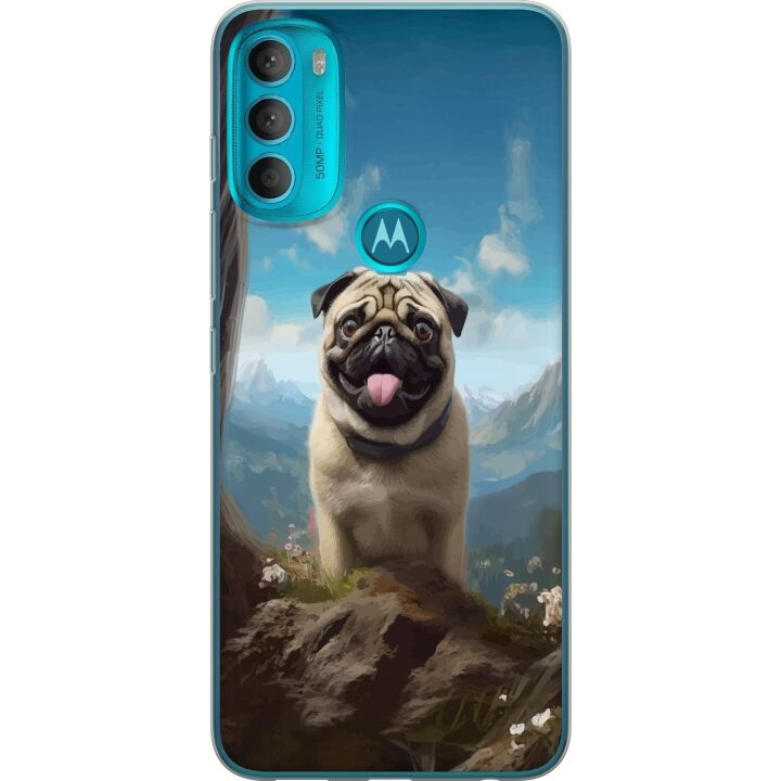 Mobile case for Motorola Moto G71 5G with Happy Dog design in the group SMARTPHONE & TABLETS / Phone cases / Motorola at TP E-commerce Nordic AB (A55304)