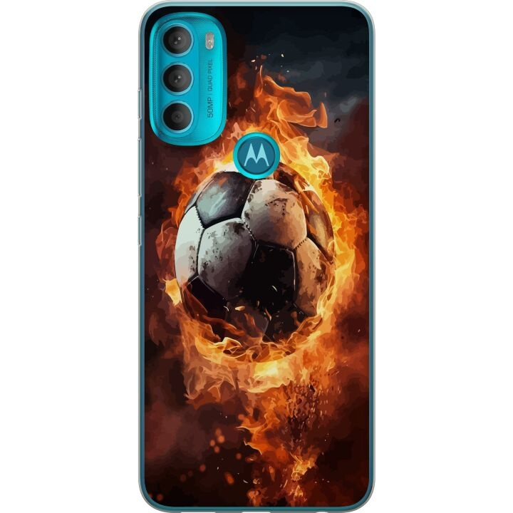 Mobile case for Motorola Moto G71 5G with Football design in the group SMARTPHONE & TABLETS / Phone cases / Motorola at TP E-commerce Nordic AB (A55307)