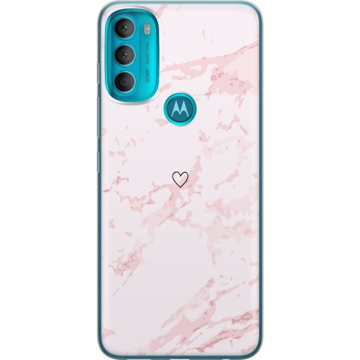 Mobile case for Motorola Moto G71 5G with Pink Heart design in the group SMARTPHONE & TABLETS / Phone cases / Motorola at TP E-commerce Nordic AB (A55309)